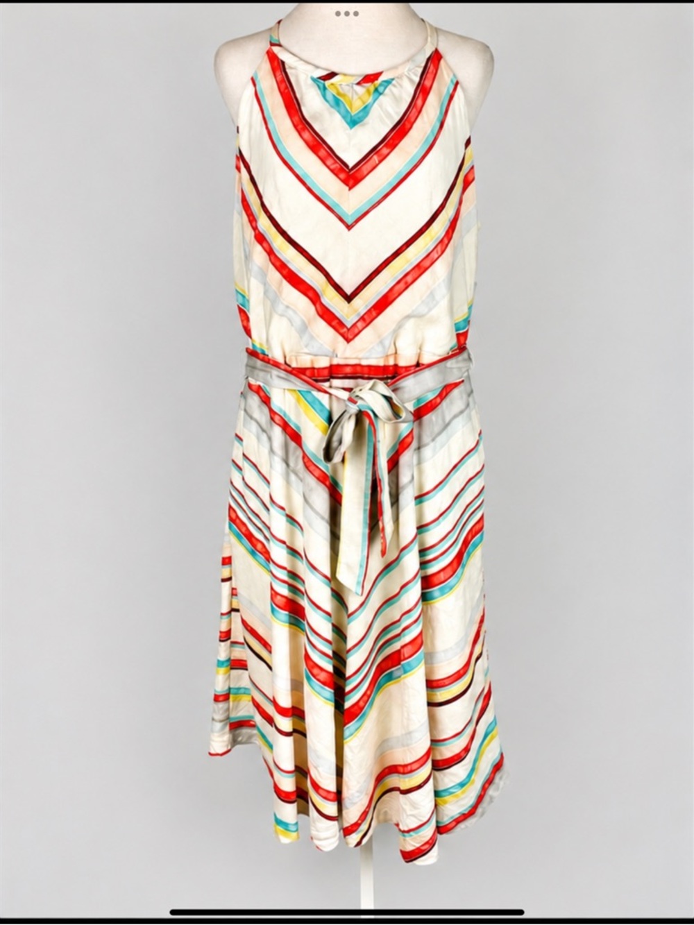 ECI New York Linen Blend Halter Maxi Dress NWT Size 14 Cruise Resort Vacation